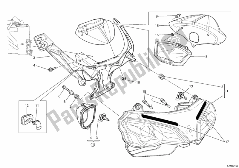 Toutes les pièces pour le Phare du Ducati Superbike 1198 USA 2011